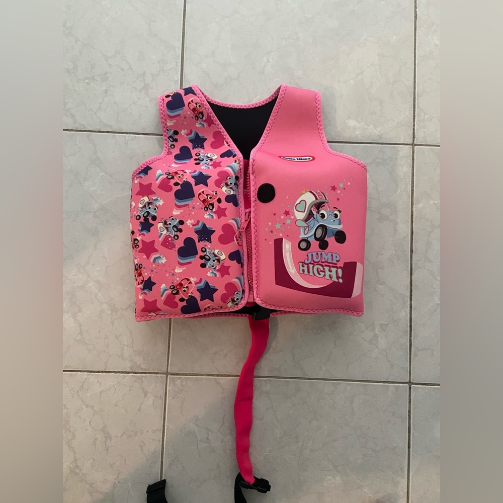 Kids Pink Swim Vest with Fun Designs